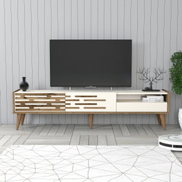 Hanah Home Soporte para televisor Valensiya - Nogal, Crema
